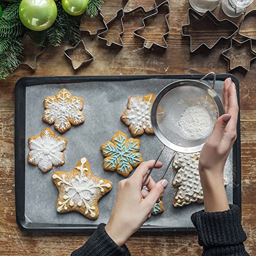 Cortadores de Galletas de Navidad - 9 Piezas de Moldes Galletas Navidad de Acero Inoxidable para Hornear Navidad, Hombre de Jengibre, árbol de Navidad, Copos de Nieve, Muñeco de Nieve