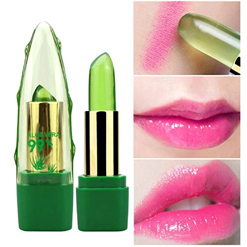 Cosméticos Naturales, Lápiz Labial De Gelatina De Aloe Vera Orgánico, Lápiz Labial De Planta Natural Con Brillo De Labios Mágico, Cambios De Color Con La Temperatura