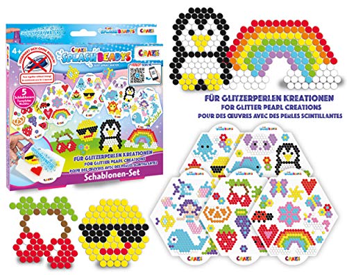 Craze Splash Set 5 Plantillas de Perlas de agua niñas con accesorios, hazlo tu mismo, Plantillas para Cuentas de agua sin plancha, Manualidades niños 11096