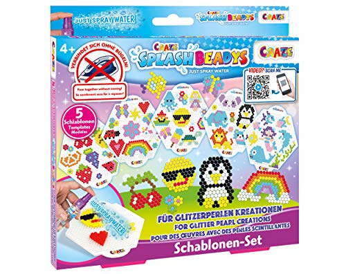 Craze Splash Set 5 Plantillas de Perlas de agua niñas con accesorios, hazlo tu mismo, Plantillas para Cuentas de agua sin plancha, Manualidades niños 11096