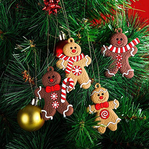 Crazy Bean 12pcs Adornos Arbol Navidad Hombre de Jengibre Adornos Navidad Decoracion, Adornos Navidad Colgantes del Árbol de Navidad Ornamentos