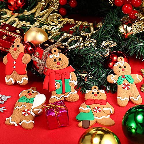 Crazy Bean 12pcs Adornos Arbol Navidad Hombre de Jengibre Adornos Navidad Decoracion, Adornos Navidad Colgantes del Árbol de Navidad Ornamentos