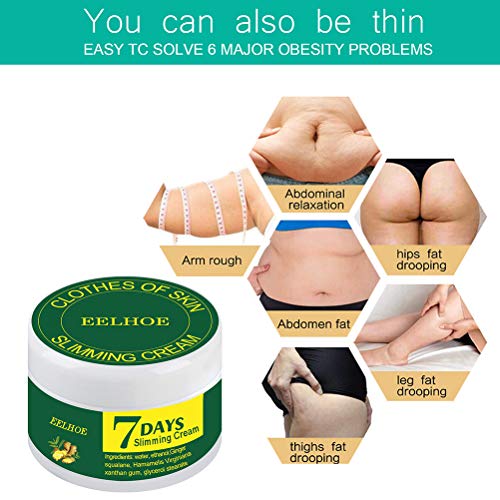 Crema adelgazante de jengibre anticelulítico para todo el cuerpo, para adelgazar, quemar grasa para adelgazar el abdomen, crema de masaje para cintura brazos muslos vientre para mujeres y hombres