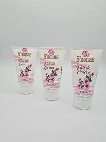 Crema de manos FLOR DE CEREZO S'nonas, 3 unidades de 75 ml. Aroma y textura única.