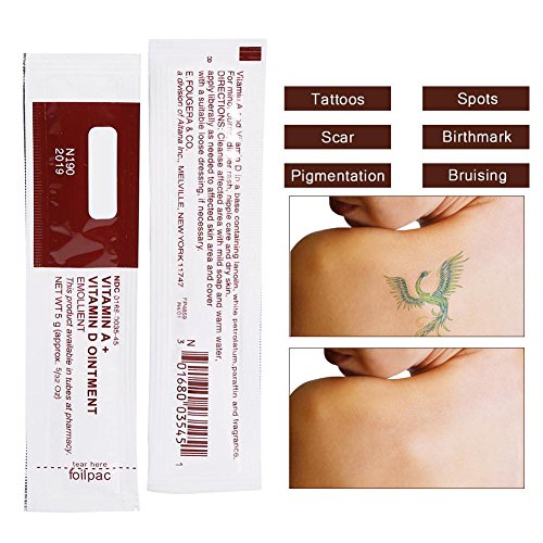 Crema de Tatuaje Pomada Eliminar Cicatrices 10 pcs anti cicatriz Maquillaje permanente Crema anti tatuajes para cicatrices Aftercare Recovery Gel en crema para ungüentos con vitamina A y D(blanco)