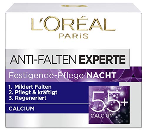 Crema hidratante L'Oréal Paris antiarrugas de noche con calcio, 3 unidades (50 ml).