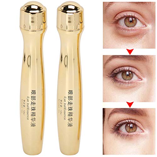 Crema hidratante para ojos roll-on de 2 piezas, suero para ojos que elimina las ojeras, esencia hidratante reafirmante para los ojos antiarrugas