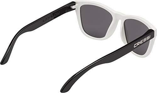 Cressi Leblon Sunglasses Gafas de Sol Deportivas con Estuche Rígido, Adultos Unisex, Blanco-Lentes Ahumadas, Un Tamaño