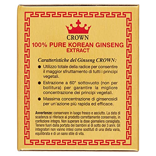 Crown - Ginseng Extracto puro 100 % - Extracto de raíz de ginseng Coreana - 20 g