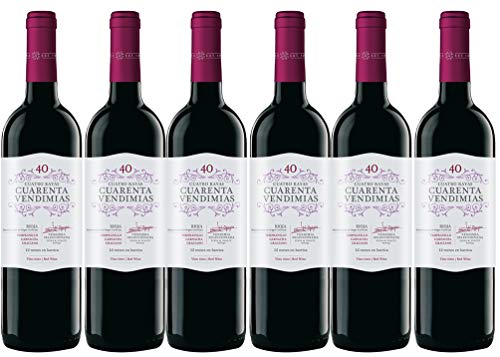 Cuatro Rayas Vino Tinto Tempranillo Crianza D.O Rioja 6 Botellas de 750 ml - Total: 4500 ml