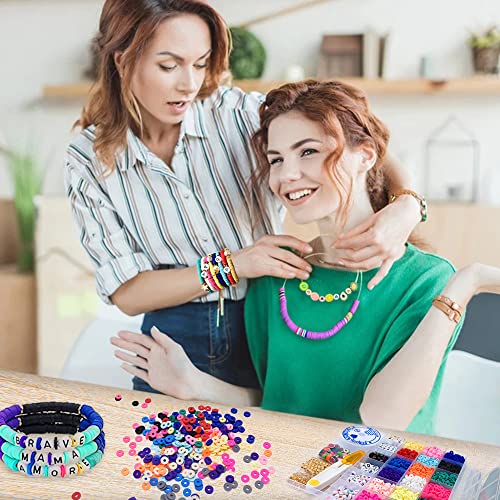 Cuentas de Colores, Cuentas Planas para Hacer Pulseras-Abalorios para Hacer Pulseras-Collar Pulsera Manualidades-Surtidos de Abalorios para Bisutería (6 mm,18 colores)