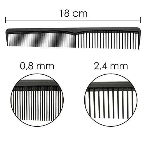 CYWVYNYT Peine de carbón antiestático, antirotura de pelo de plástico de carbono de alta resistencia, peine de peluquería y peine para el pelo y la barba para hombres