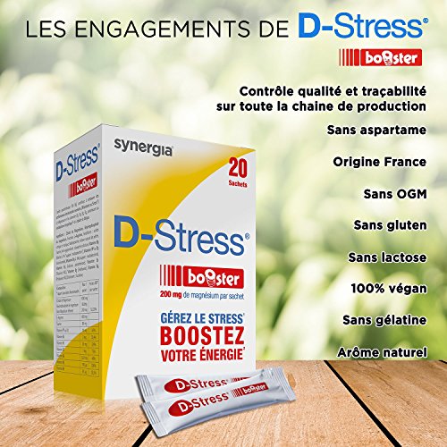 D-Stress Booster | Magnesio altamente asimilado, Taurina, Vitaminas B | Origen Francia | Lote de 3 + 1 tubo de Acerola ofrecido