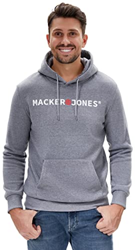 DAFENP Sudaderas Hombres con Capucha Forrado Caliente Sudadera Deportivo Invierno Hoodie Manga Larga Cordón con Bolsillo WY71055M-Grey-S