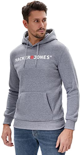 DAFENP Sudaderas Hombres con Capucha Forrado Caliente Sudadera Deportivo Invierno Hoodie Manga Larga Cordón con Bolsillo WY71055M-Grey-S