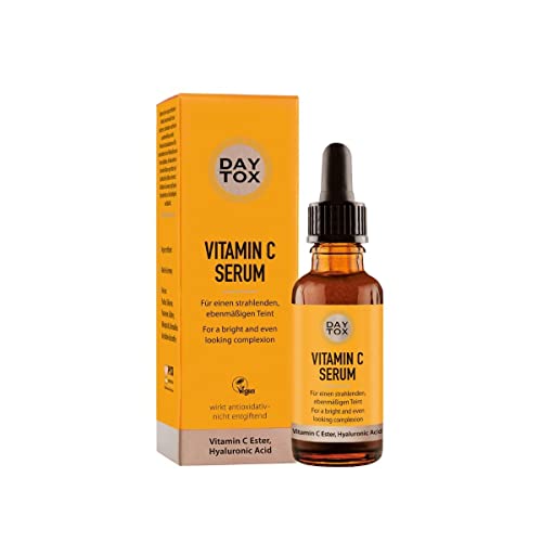 DAYTOX Vitamin C Serum - Suero Facial con Vitamina C - Para una Piel Luminosa y Fresca - Vegano - Sin Colorantes, sin Silicona y sin Parabenos - 1 x 30 ml