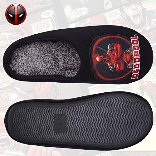 Deadpool Zapatillas Casa Hombre, Originales Pantuflas Térmicas de Invierno, Zapatillas Forradas para Hombres, Regalos Originales Marvel para Hombre (43 EU, Numeric_43) (42, Negro, numeric_42)