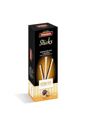 Delaviuda - Sticks Chocolate 70% Y Blanco Con Fruta De La Pasión G, 120 Gramo