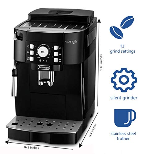 De'Longhi Magnifica S ECAM 21.117.B Máquina Espresso, 1450 W, 1.8 litros, Negro