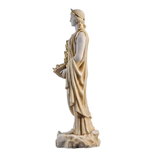 Demeter Diosa de la cosecha y la agricultura Estatua de Alabastro tono dorado 20,6 cm