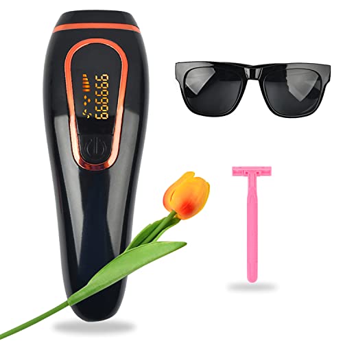 Depiladora de Luz Pulsada IPL 999999 Flash Depilación Dispositivo Profesional Depilación a Base de Luz Indolora 5 Niveles Larga Duración Navidad para Mujeres y Hombres Gafas Protectoras Raspadores