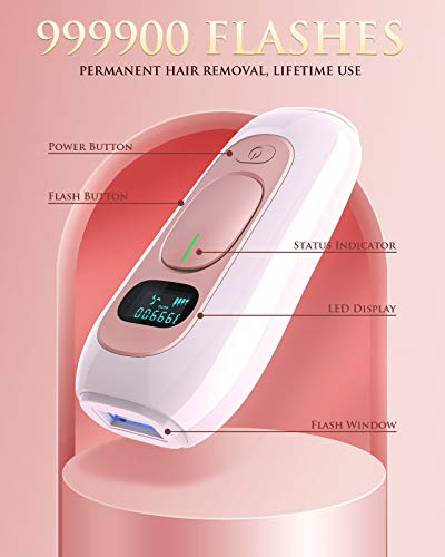 Depiladora Luz Pulsada IPL 999000 Flashes Depilacion Permanente Sin Dolor Sistemas de Depilacin Dispositivo Profesionalpara Piernas Cara Cuerpo Bikini Axilas