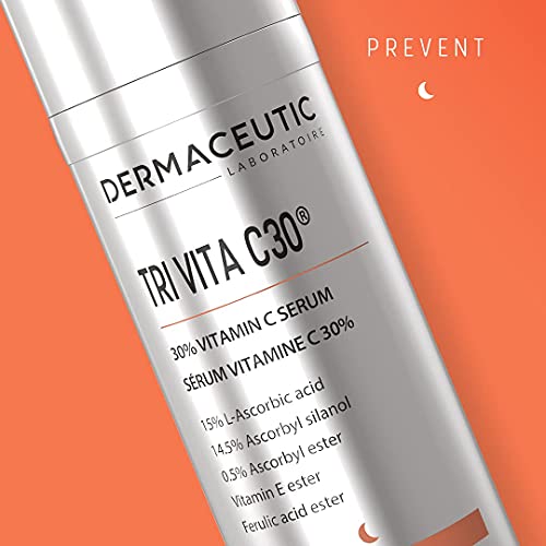 Dermaceutic Tri Vita C30 - Suero con un 30% de vitamina C - Producto prémium altamente concentrado con 3 tipos de vitamina C y vitamina E – Suero facial antioxidante - 30 ml