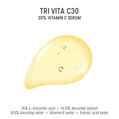 Dermaceutic Tri Vita C30 - Suero con un 30% de vitamina C - Producto prémium altamente concentrado con 3 tipos de vitamina C y vitamina E – Suero facial antioxidante - 30 ml