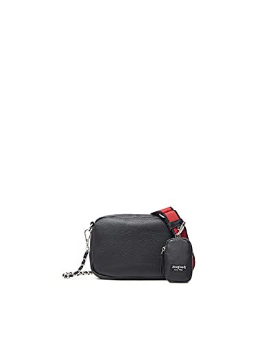 Desigual Bols_Embossed Half Cambr, Across Body Bag para Mujer, Negro, Einheitsgröße