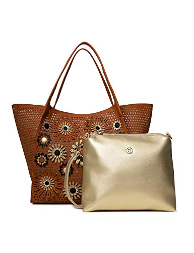 Desigual Mujer Bols_Allegreto Zaria Medium bolso de asa, marrón (camel)