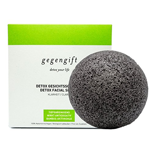 'Detox – konjac Esponja"Claridad de gegengift – con carbón activo para pura piel & Preciosa teint – facial Esponja – konjac Esponja