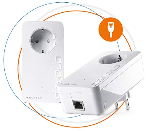 devolo Magic 2 – 2400 LAN Starter Kit: El Starter Set Powerline rápido para red doméstica de alta velocidad, adecuado para la Home Office (2400 Mbit/s, 1 x conexión Gigabit LAN, G.hn)