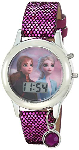 Disney Girls' Quartz Watch with Rubber Strap, Multicolor, 13 (Model: FZN45048AZ)