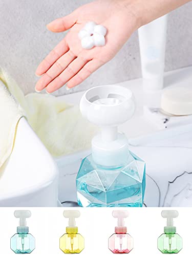 Dispensador De Jabón En Espuma, Forma De Flor Creativa Envases De Jabón Líquido Para Manos Vacíos Botellas De Plástico Con Burbujas De Presión Para Loción Limpiadora Facial Champú Cosmético, 300 Ml