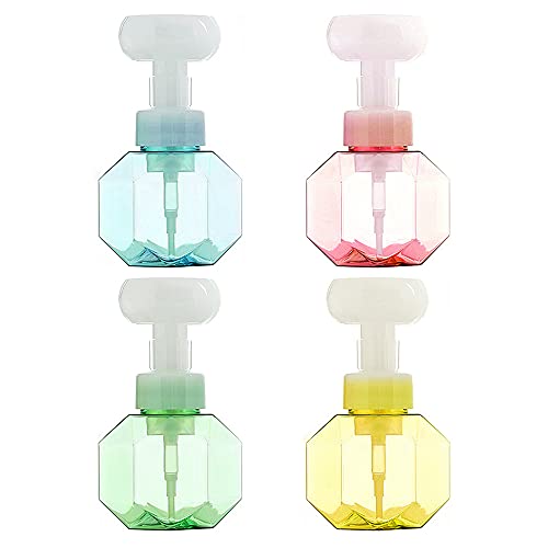 Dispensador De Jabón En Espuma, Forma De Flor Creativa Envases De Jabón Líquido Para Manos Vacíos Botellas De Plástico Con Burbujas De Presión Para Loción Limpiadora Facial Champú Cosmético, 300 Ml