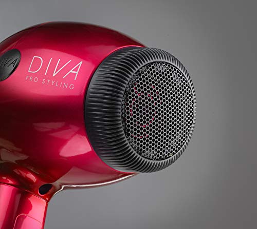 Diva Pro Styling Ultima 5000 Pro Cabello Secadora Profesional Con Acondicionamiento Iónico, 2200 W, Rojo 700 g