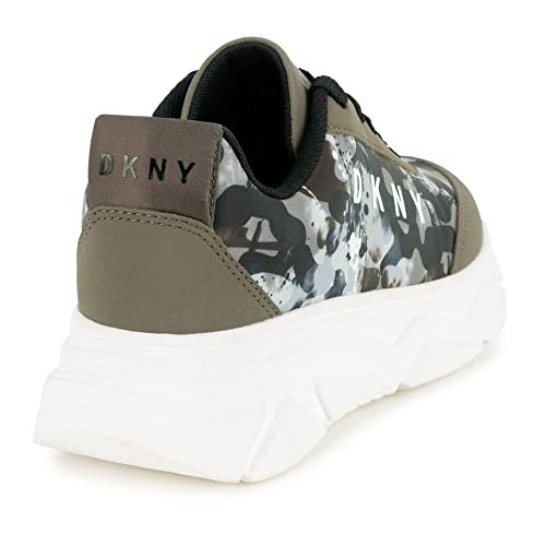 DKNY Zapatillas para niño, Verde camuflaje., 28 EU