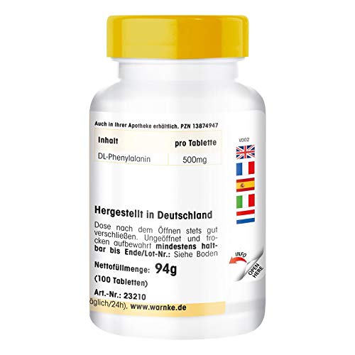 DL-Fenilalanina 500mg – 100 comprimidos