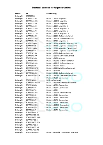 DL-pro Sistema de preparación para cafeteras automáticas DeLonghi 5513227891 7313251451 ECAM ETAM PrimaDonna Magnifica Eletta Cappuccino.