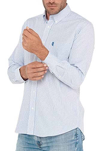 El Búho Nocturno - Camisa Hombre con Bolsillo Fácil Planchado Suavidad Sensacional Azul 39% bambú 61% poliéster Talla 4 (L)