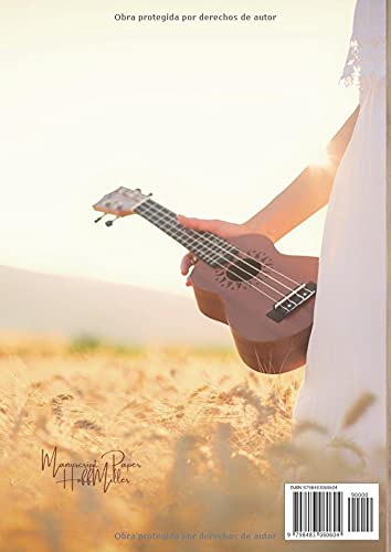 El cuaderno de mi ukelele - Tablatura para 4 cuerdas: Libreta para acordes de ukelele. Bloc de música para escribir en diagramas de acordes y tablaturas