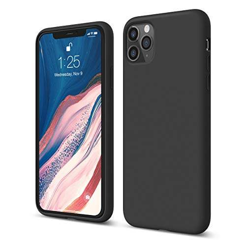 elago Funda Silicona líquida Compatible con iPhone 11 Pro MAX (6.5") - Premium Silicone, Protección de Cuerpo Completo : Estructura de 3 Niveles, Labio Elevado para Pantalla y cámara (Negro)