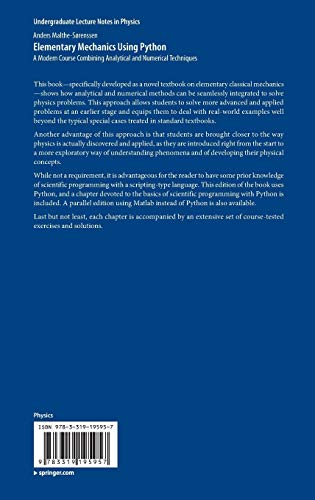 Elementary Mechanics Using Python: A Modern Course Combining Analytical and Numerical Techniques (Undergraduate Lecture Notes in Physics)