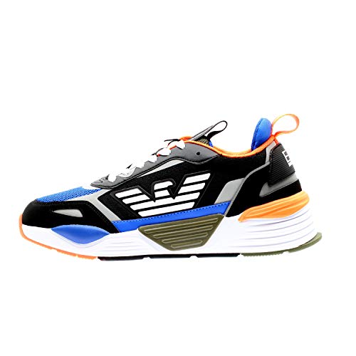 Emporio Armani EA7 Xk165 Zapatillas Moda Hombres Negro/Azul/Naranja - 40 2/3 - Zapatillas Bajas Shoes