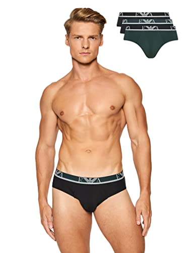 Emporio Armani Monograma Calzoncillos, Hombre, Negro/Verde, M