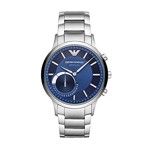 Emporio Armani Reloj Analógico para Hombre de Híbrido con Correa en Acero Inoxidable ART3033