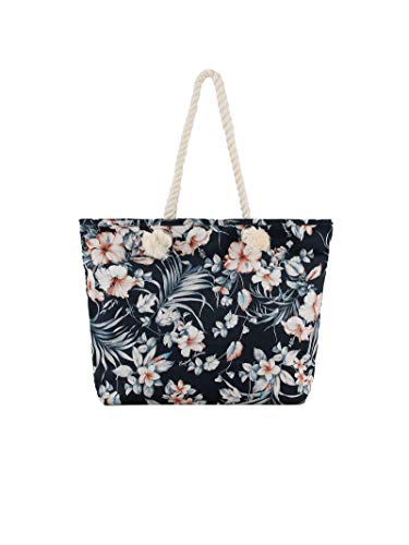 Emporio Armani Swimwear Tropical Garden - Bolsa de la compra (talla única), diseño de flores negras