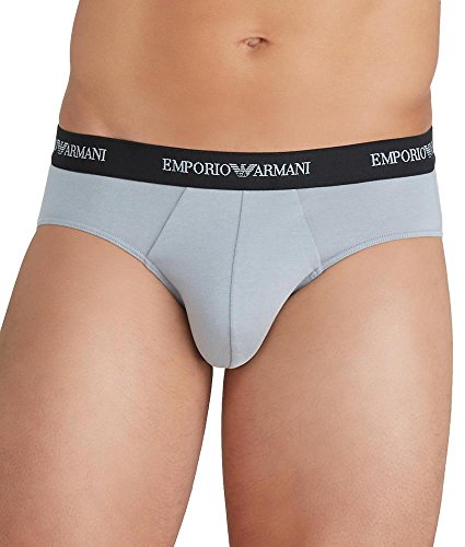 Emporio Armani Underwear CC717 Slip, Hombre, Negro/Gris, XL