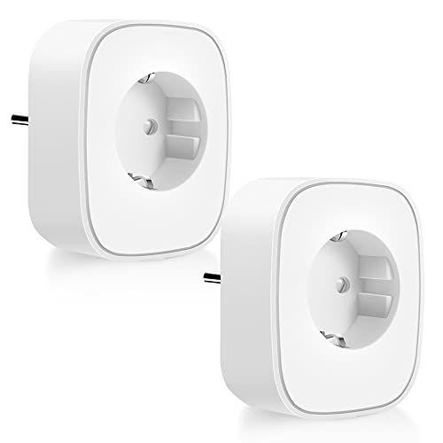 Enchufe inteligente Alexa, CT22(2PCS)-Enchufe WiFi con monitor de consumo de energía, compatible con Alexa y Google Home, enchufe Alexa con control remoto y función de temporizador,16A 3680W