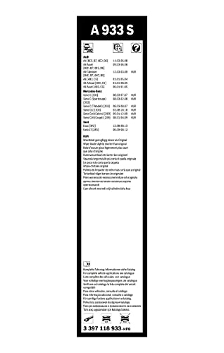 Escobilla limpiaparabrisas Bosch Aerotwin A933S, Longitud: 550mm/550mm – 1 juego para el parabrisas (frontal)